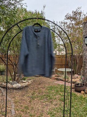 RedHead Blue Marled Henley Sweater Chunky Knit Cotton Blend Men's 2XL